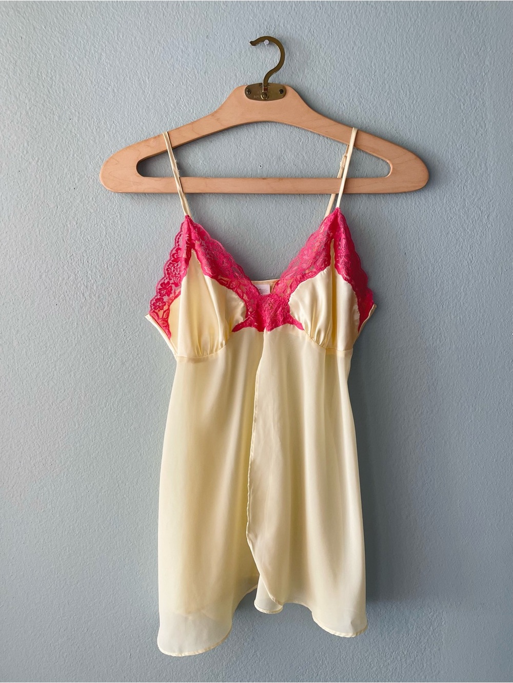 🌱5/$25🌱 Secret Treasures | Yellow Open-Front Sheer Chemise Lingerie Top